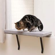 🐱 sweetgo cat window perch: mountable shelf bed for cats - funny diy kitty sill window perch - washable foam cat seat logo