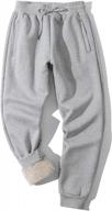 men's winter warm sherpa fleece lined sweatpants sports jogger pants by hixiaohe logo
