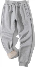 img 3 attached to Men'S Winter Warm Sherpa Fleece Lined Sweatpants Sports Jogger Pants By Hixiaohe