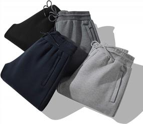 img 2 attached to Men'S Winter Warm Sherpa Fleece Lined Sweatpants Sports Jogger Pants By Hixiaohe