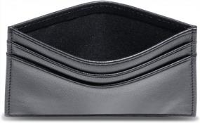 img 1 attached to Black Leather Slim Card Holder: Compact Credit Card Wallet And ID Case For Men And Women