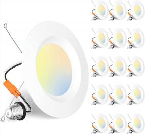 img 4 attached to Amico 5/6 Inch 5CCT LED Recessed Lighting 16 Pack, Smooth Trim, Dimmable, IC & Damp Rated, 12.5W=100W, 950LM Can Lights, 2700K/3000K/4000K/5000K/6000K Selectable, Retrofit Installation - ETL & FCC