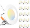amico 5/6 inch 5cct led recessed lighting 16 pack, smooth trim, dimmable, ic & damp rated, 12.5w=100w, 950lm can lights, 2700k/3000k/4000k/5000k/6000k selectable, retrofit installation - etl & fcc logo