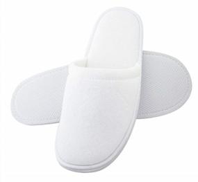 img 4 attached to Unisex Terry Spa Slippers - APPEARUS Closed Toe Hotel Quality For Women & Men, One Size Fits All, White (1 Pair)