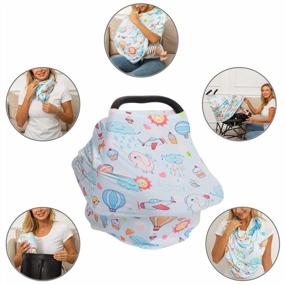 img 1 attached to Soft Nursing Cover For Breastfeeding - Multi-Use Baby Car Seat Canopy, Shopping Cart Scarf, Lightweight Blanket, And Stroller Cover By PPOGOO