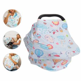img 3 attached to Soft Nursing Cover For Breastfeeding - Multi-Use Baby Car Seat Canopy, Shopping Cart Scarf, Lightweight Blanket, And Stroller Cover By PPOGOO