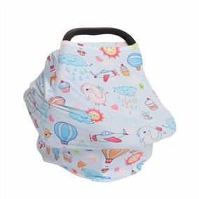 img 4 attached to Soft Nursing Cover For Breastfeeding - Multi-Use Baby Car Seat Canopy, Shopping Cart Scarf, Lightweight Blanket, And Stroller Cover By PPOGOO