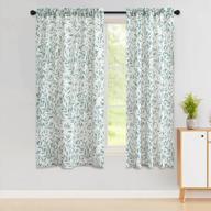 vogol leaf pattern printed rod pocket window curtains, 63 inch length drapes for kitchen living room bedroom, 2 pieces panels 42 x 63 logo