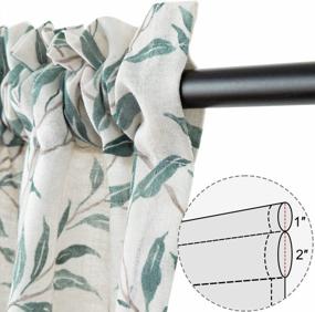img 2 attached to VOGOL Leaf Pattern Printed Rod Pocket Window Curtains, 63 Inch Length Drapes For Kitchen Living Room Bedroom, 2 Pieces Panels 42 X 63