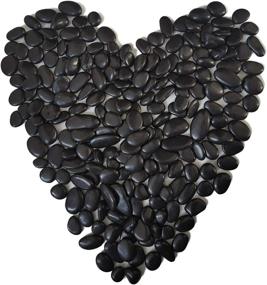 img 1 attached to 🖤 Midnight-Jump 5 Lb 3/8 inch Polished Black Pebbles - Natural Decorative Stones for Succulents, Vases, Aquariums, and Terrariums