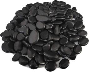 img 4 attached to 🖤 Midnight-Jump 5 Lb 3/8 inch Polished Black Pebbles - Natural Decorative Stones for Succulents, Vases, Aquariums, and Terrariums