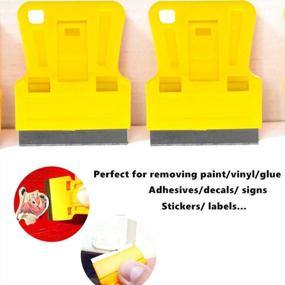 img 3 attached to WEKOIL Mini Plastic Razor Blade Scraper High Visibility Bright Yellow Window Scraper Paint Scraper With 5 Spare Metal Razor Scraper Blades Stove Top Scraper Scraping Sticker Decal Residue Label