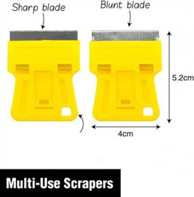 img 2 attached to WEKOIL Mini Plastic Razor Blade Scraper High Visibility Bright Yellow Window Scraper Paint Scraper With 5 Spare Metal Razor Scraper Blades Stove Top Scraper Scraping Sticker Decal Residue Label