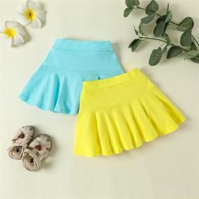 img 3 attached to 👧 DIERAY Girl's Flared Pleated Skater Skirt: Cute Toddler & Little Kid's Sporty Skort for Girls