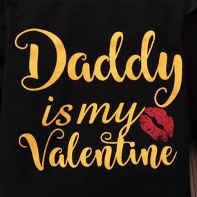 img 1 attached to Одежда для новорожденных девочек на день святого валентина Daddy's Little Valentine Bodysuit Kiss Flare Pants Set