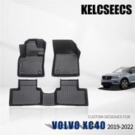 🚗 custom waterproof car mats for volvo xc40 2019-2022 | all-weather guard, odorless heavy duty automotive floor liners | front & rear row full set in black logo