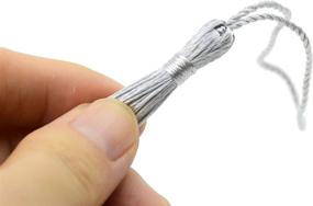 img 3 attached to Stylish 100Pcs Silver Floss Bookmark Tassels With Chinese Knot - Perfect For Jewelry Making And DIY Crafts