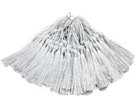 stylish 100pcs silver floss bookmark tassels with chinese knot - perfect for jewelry making and diy crafts logo