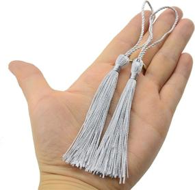 img 2 attached to Stylish 100Pcs Silver Floss Bookmark Tassels With Chinese Knot - Perfect For Jewelry Making And DIY Crafts