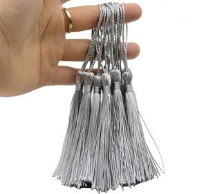 img 1 attached to Stylish 100Pcs Silver Floss Bookmark Tassels With Chinese Knot - Perfect For Jewelry Making And DIY Crafts