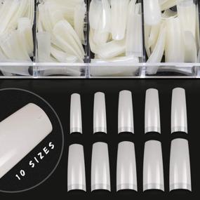 img 2 attached to 500PCS Ejiubas Press On Nails Set - Acrylic Coffin False Nail Tips, Glue & File With Case