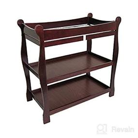 img 3 attached to 👶 Sleigh Style Open Shelf Baby Changing Table: Convenient and Stylish with Included Pad