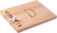 indulge in gourmet delights with miicol monogrammed oak cheese board and spreader – dazzling ‘d’ design logo