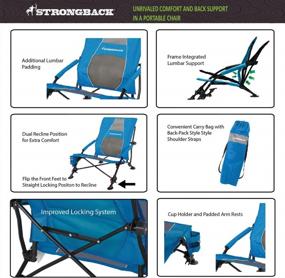 img 2 attached to STRONGBACK Low Gravity Recliner Beach Chair Heavy Duty Portable Camping Lounge Seat With Built-In Lumbar Support For Travel And Outdoor Use