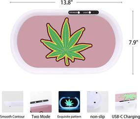 img 1 attached to 🎵 BOUNOUS LED Rolling Tray with Bluetooth Speaker - 7-Color Light Up Party Mode, Music-Responsive Flashing Lights, Rechargeable Battery - 13.8" x 7.9" White