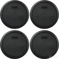 pyrex 7402-pc black round plastic food storage lids for 6/7 cup containers - pack of 4 логотип