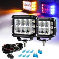 get superb visibility and custom options with naoevo 4 inch strobe led light pods in amber, white, blue, and red logo