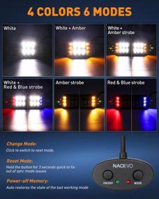 img 3 attached to Get Superb Visibility And Custom Options With NAOEVO 4 Inch Strobe LED Light Pods In Amber, White, Blue, And Red