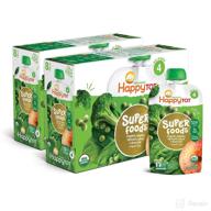 🥦 happytot organics super foods stage 4, apples spinach peas & broccoli + super chia, 4.22 ounce pouch (pack of 16) - nutritious baby food bundle with varying packaging options logo