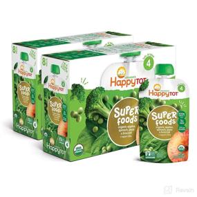img 4 attached to 🥦 HAPPYTOT Organics Super Foods Stage 4, Apples Spinach Peas & Broccoli + Super Chia, 4.22 Ounce Pouch (Pack of 16) - Nutritious Baby Food Bundle with Varying Packaging Options