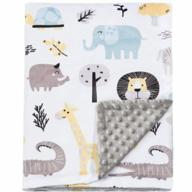 мягкое детское одеяло minky для мальчиков с милым анималистичным принтом, двухслойной точечной подложкой и размером 30 x 40 дюймов - от boritar логотип