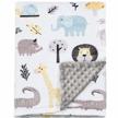 soft minky baby blanket for boys with cute animal print, double layer dotted backing, and 30 x 40 inch receiving size - by boritar logo