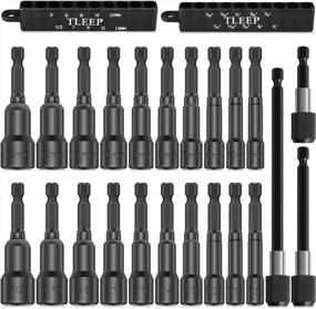 img 4 attached to Complete 23-Piece Magnetic Nut Driver And Drill Bit Set: TLEEP Impact Driver Kit With Extensions And Storage Bag
