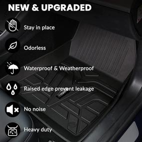 img 1 attached to Auxko All-Weather Floor Mat for Tesla Model 3, 2017-2022 | Waterproof, Durable, and Flexible TPE Material | Non-Slip, Odorless Protective Liner | Front & Rear Interior Accessories in Black