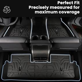 img 3 attached to Auxko All-Weather Floor Mat for Tesla Model 3, 2017-2022 | Waterproof, Durable, and Flexible TPE Material | Non-Slip, Odorless Protective Liner | Front & Rear Interior Accessories in Black