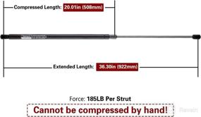 img 2 attached to 🛏️ 35.5in Gas Shock Strut Spring Lift Support for Truck Bed Tonneau Cover Camper Shell Topper Outside RV Kitchen Door RV Bed Heavy Duty Trap Door – C1622632, 185lb/823N