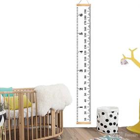 img 1 attached to 📏 Accurate Growth Charts for Kids & Babies | Height Growth Chart Ruler | Removable Canvas Wall Hanging Measurement Chart | Stylish Home Decoration