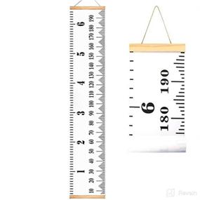 img 4 attached to 📏 Accurate Growth Charts for Kids & Babies | Height Growth Chart Ruler | Removable Canvas Wall Hanging Measurement Chart | Stylish Home Decoration