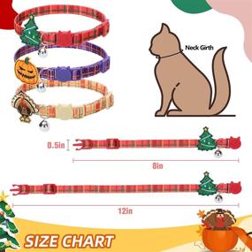 img 3 attached to 3 Pack Adjustable Halloween Cat Collars With Pumpkin, Turkey & Christmas Tree Patterns - PUPTECK