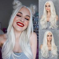 22-inch k'ryssma platinum blonde synthetic wig for women - heat-friendly, natural wavy hair and glueless design for halloween logo
