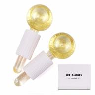 2pcs gold cooling globe for facial skin care - anti ageing, reduce puffiness & wrinkle smoothing with glitter! logo