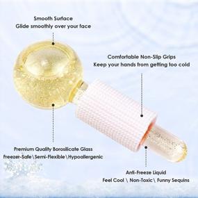 img 1 attached to 2PCS Gold Cooling Globe For Facial Skin Care - Anti Ageing, Reduce Puffiness & Wrinkle Smoothing With Glitter!