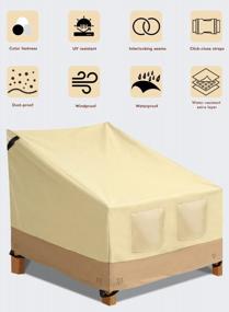 img 2 attached to Waterproof Outdoor Chair Covers 2 Pack - Heavy Duty Patio Furniture Covers For Lawn Seats, Garden Lounge And Wicker Chairs - Durable 600D Material - Beige