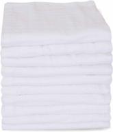 👶 lito linen and towel muslin washcloths: 100% organic cotton baby face towel - pack of 10, white, 12x12 inch - gentle baby wipes for sensitive skin - perfect baby registry or baby shower gift логотип