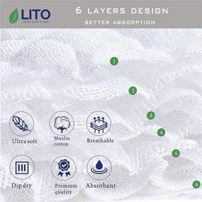 img 1 attached to 👶 LITO Linen and Towel Muslin Washcloths: 100% Organic Cotton Baby Face Towel - Pack of 10, White, 12x12 Inch - Gentle Baby Wipes for Sensitive Skin - Perfect Baby Registry or Baby Shower Gift