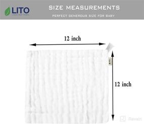 img 3 attached to 👶 LITO Linen and Towel Muslin Washcloths: 100% Organic Cotton Baby Face Towel - Pack of 10, White, 12x12 Inch - Gentle Baby Wipes for Sensitive Skin - Perfect Baby Registry or Baby Shower Gift